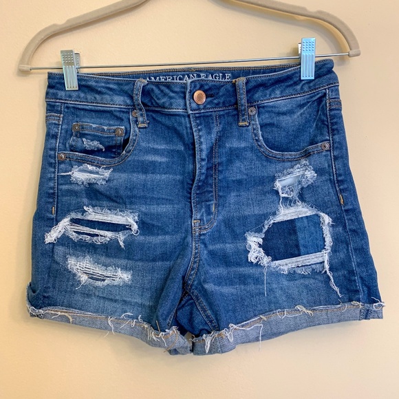 American Eagle Outfitters Pants - AEO Distressed Super High Rise Shortie's Size 8